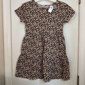 NWT Old Navy Leopard Print Short Sleeve Tiered Dress